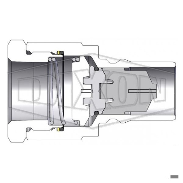 Dixon DQC H Industrial Interchange High Volume Female Plug, 1-7/8-12 Nominal, Female O-Ring Boss End Styl H12OF12 - main